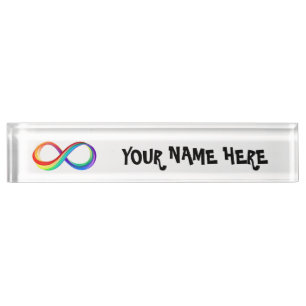 Layered Rainbow Infinity Symbol Desk Name Plate