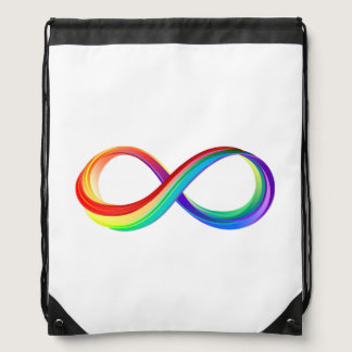 Layered Rainbow Infinity Symbol Drawstring Bag
