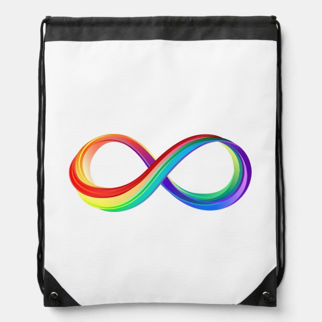 Layered Rainbow Infinity Symbol Drawstring Bag (Front)