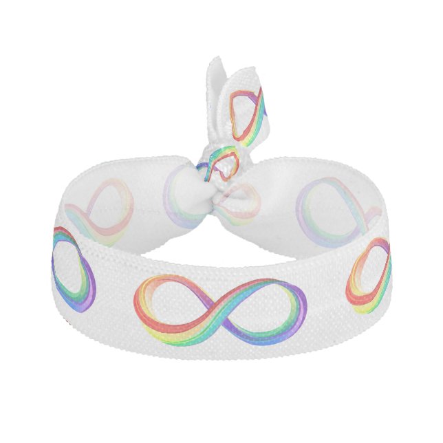 Layered Rainbow Infinity Symbol Elastic Hair Tie (Front)