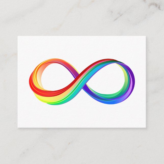 Layered Rainbow Infinity Symbol Enclosure Card (Front)
