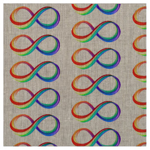 Layered Rainbow Infinity Symbol Fabric