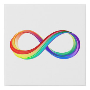Layered Rainbow Infinity Symbol Faux Canvas Print