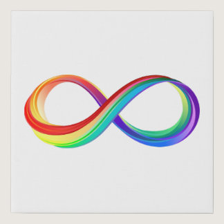 Layered Rainbow Infinity Symbol Faux Canvas Print