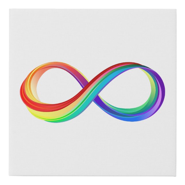 Layered Rainbow Infinity Symbol Faux Canvas Print (Front)