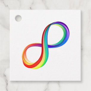 Layered Rainbow Infinity Symbol Favor Tags