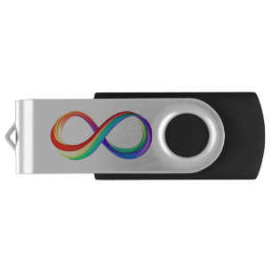 Layered Rainbow Infinity Symbol Flash Drive