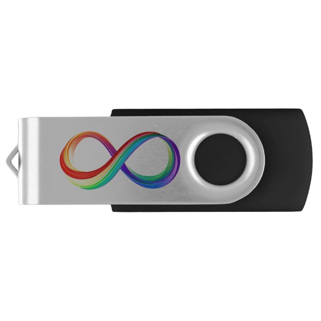 Layered Rainbow Infinity Symbol Flash Drive (Back)