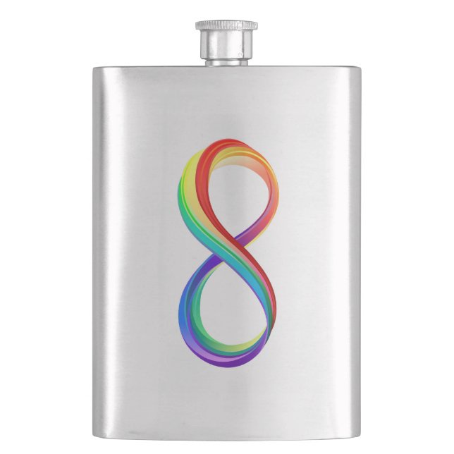 Layered Rainbow Infinity Symbol Flask (Front)