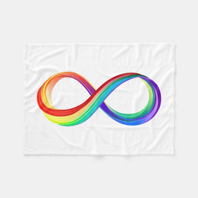 Layered Rainbow Infinity Symbol Fleece Blanket (Front (Horizontal))