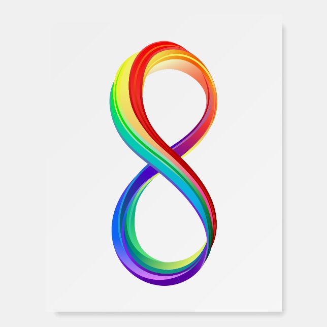 Layered Rainbow Infinity Symbol Foam Board (Front)