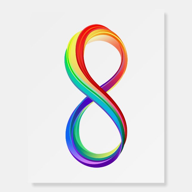 Layered Rainbow Infinity Symbol Foam Board (Front)