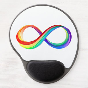 Layered Rainbow Infinity Symbol Gel Mouse Pad
