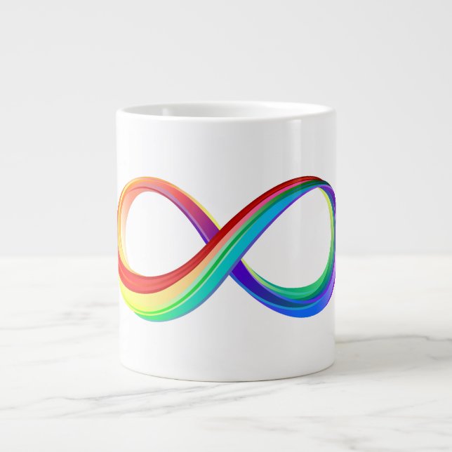 Layered Rainbow Infinity Symbol Giant Coffee Mug (Front)