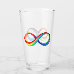 Layered Rainbow Infinity Symbol Glass