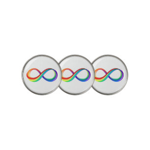 Layered Rainbow Infinity Symbol Golf Ball Marker