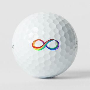 Layered Rainbow Infinity Symbol Golf Balls