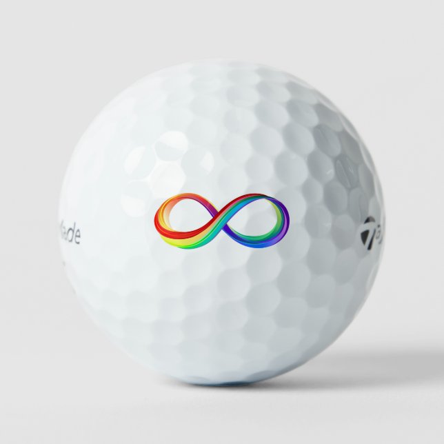 Layered Rainbow Infinity Symbol Golf Balls (Front)