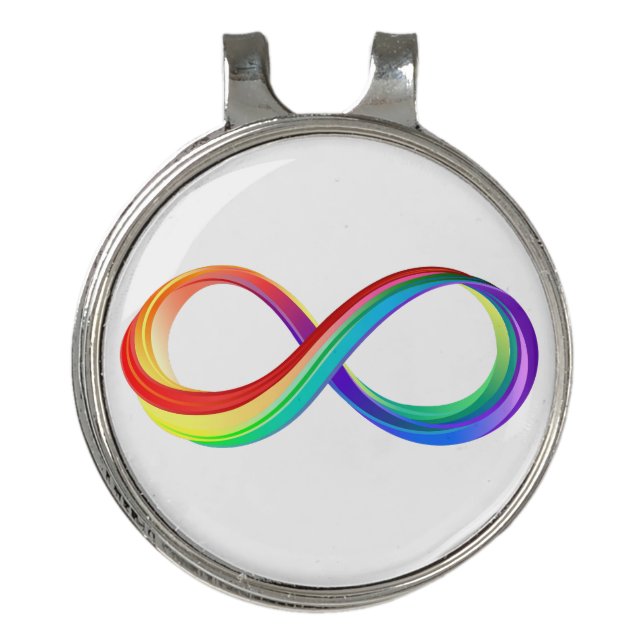 Layered Rainbow Infinity Symbol Golf Hat Clip (Front)