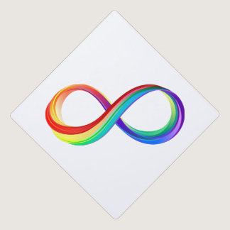 Layered Rainbow Infinity Symbol Graduation Cap Topper