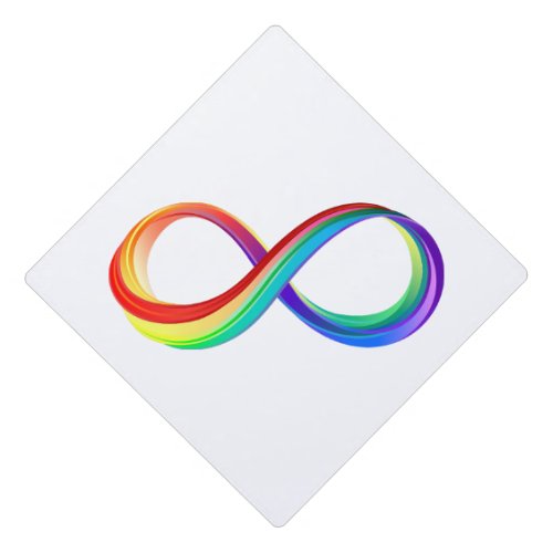 Layered Rainbow Infinity Symbol Graduation Cap Topper