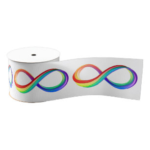 Layered Rainbow Infinity Symbol Grosgrain Ribbon