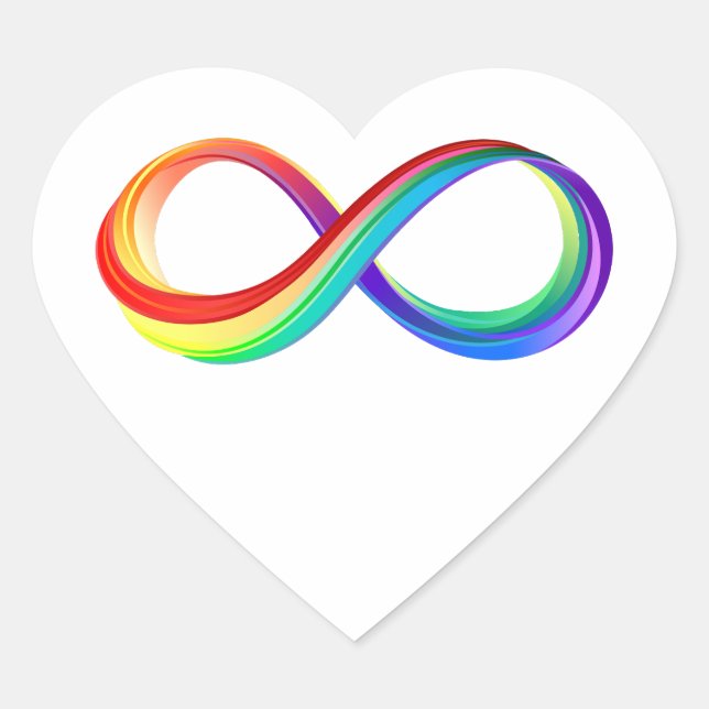 Layered Rainbow Infinity Symbol Heart Sticker (Front)