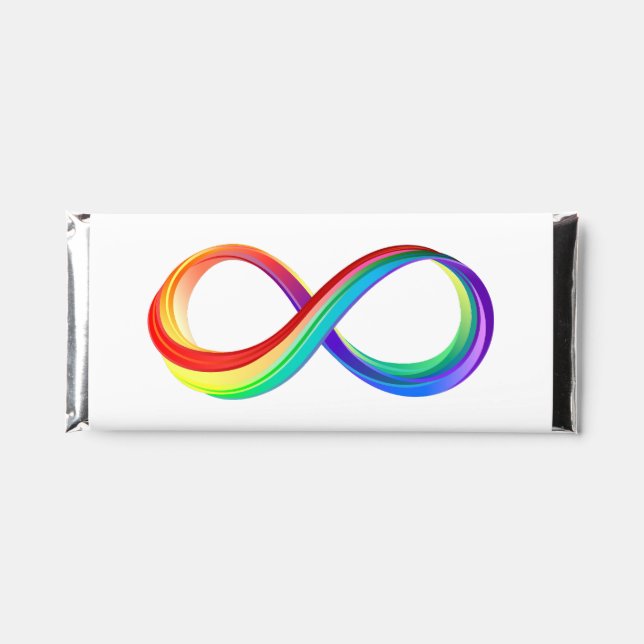 Layered Rainbow Infinity Symbol Hershey Bar Favors (Front)