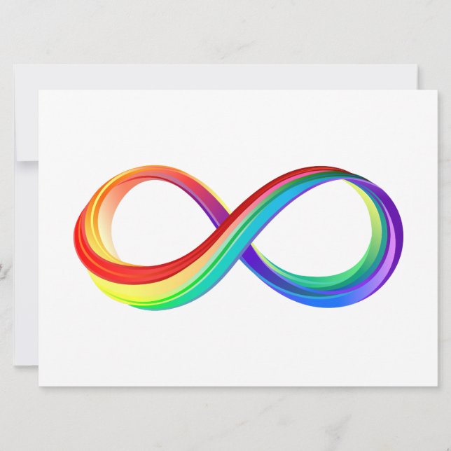 Layered Rainbow Infinity Symbol Holiday Card (Front)