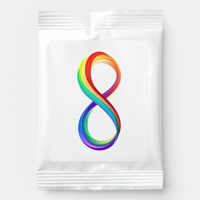 Layered Rainbow Infinity Symbol Hot Chocolate Drink Mix (Front)