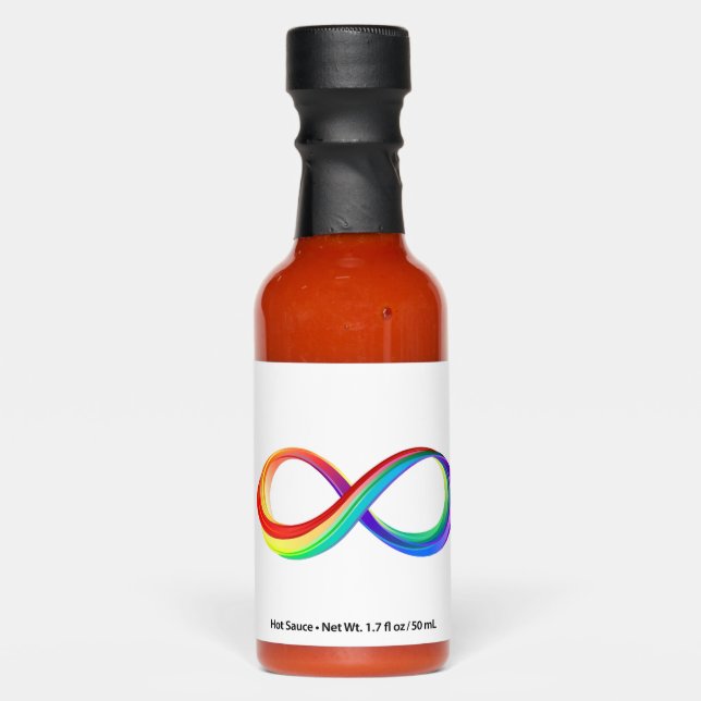 Layered Rainbow Infinity Symbol Hot Sauces (Front)