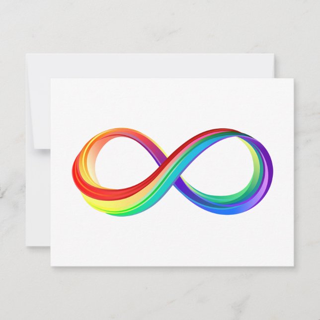 Layered Rainbow Infinity Symbol Invitation (Front)