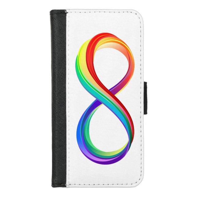 Layered Rainbow Infinity Symbol iPhone Wallet Case (Front)
