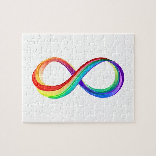 Layered Rainbow Infinity Symbol Jigsaw Puzzle