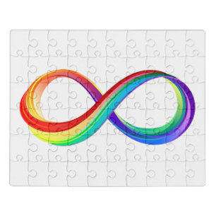 Layered Rainbow Infinity Symbol Jigsaw Puzzle