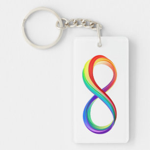 Layered Rainbow Infinity Symbol Keychain