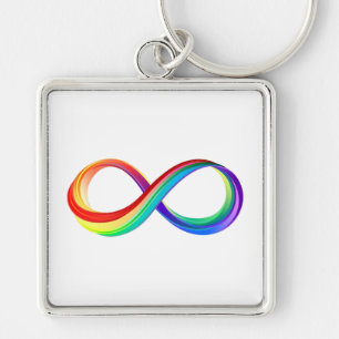 Layered Rainbow Infinity Symbol Keychain