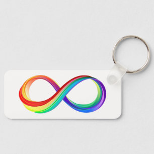 Layered Rainbow Infinity Symbol Keychain