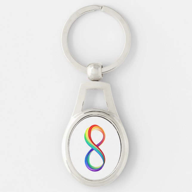 Layered Rainbow Infinity Symbol Keychain (Front)