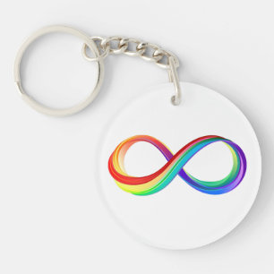 Layered Rainbow Infinity Symbol Keychain