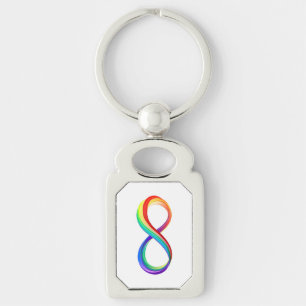 Layered Rainbow Infinity Symbol Keychain