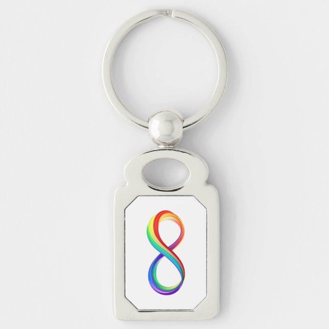 Layered Rainbow Infinity Symbol Keychain (Front)