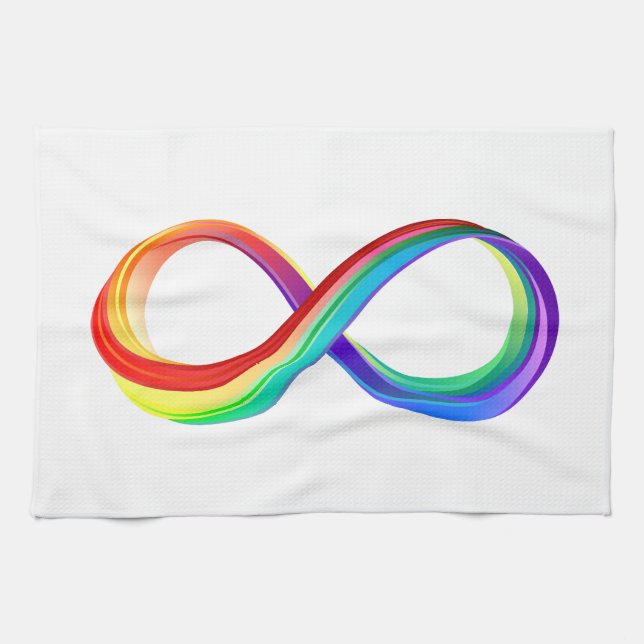 Layered Rainbow Infinity Symbol Kitchen Towel (Horizontal)