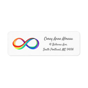 Layered Rainbow Infinity Symbol Label