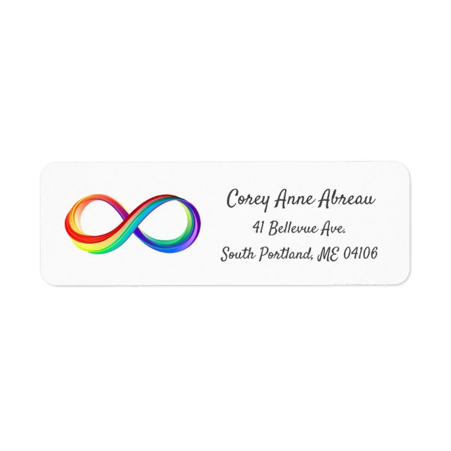 Layered Rainbow Infinity Symbol Label (Front)