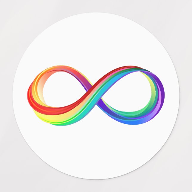 Layered Rainbow Infinity Symbol Labels (Design 1)