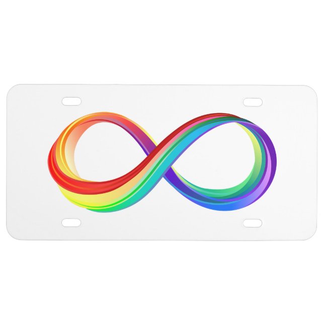 Layered Rainbow Infinity Symbol License Plate (Front)