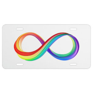 Layered Rainbow Infinity Symbol License Plate