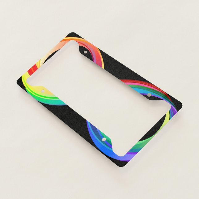 Layered Rainbow Infinity Symbol License Plate Frame (3/4)