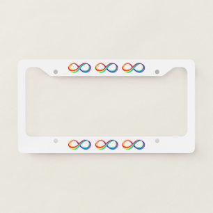 Layered Rainbow Infinity Symbol License Plate Frame